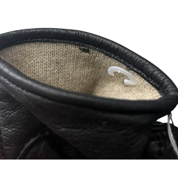 Portolano Leather Gloves Sheepskin Cashmere Lining Small Black - Picture 4 of 6